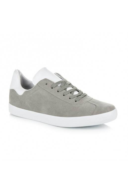 Męskie szare i białe buty casual 85-158G