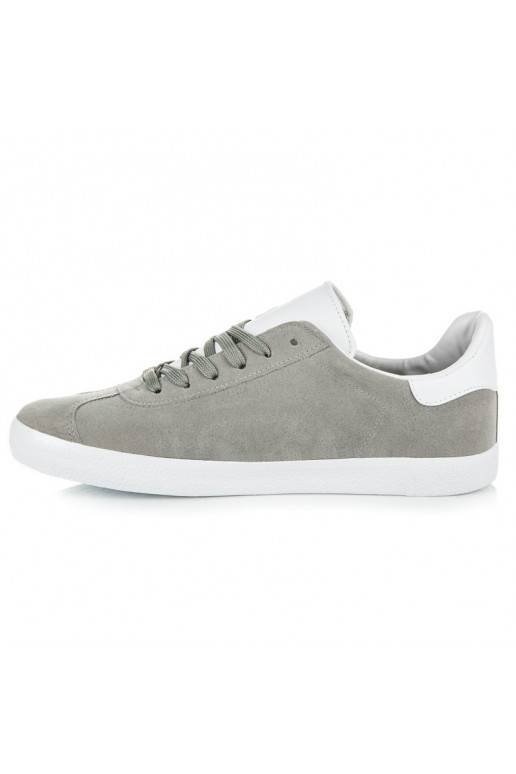 Męskie szare i białe buty casual 85-158G