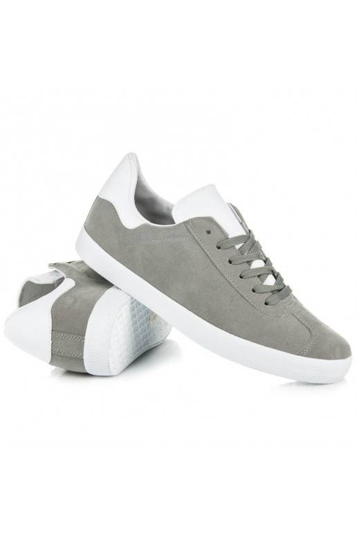 Męskie szare i białe buty casual 85-158G