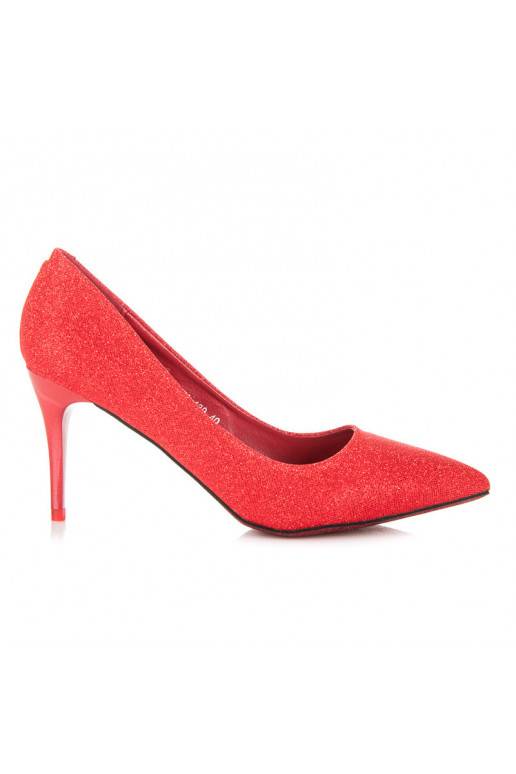 Shiny festive red high heels LEI-139R
