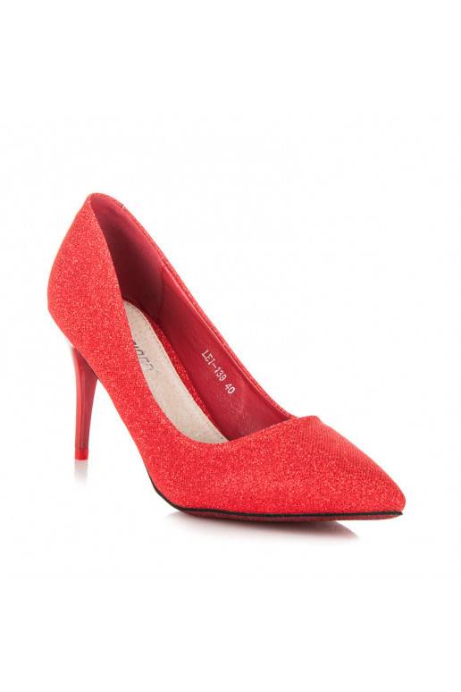 Shiny festive red high heels LEI-139R