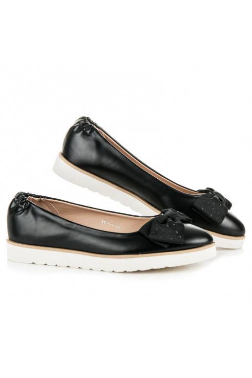 Juodos VICES balerinos su dekoruotais kaspinėliais 1157-1B  - 1 Juodos VICES balerinos su dekoruotais kaspinėliais 1157-1B  - 1