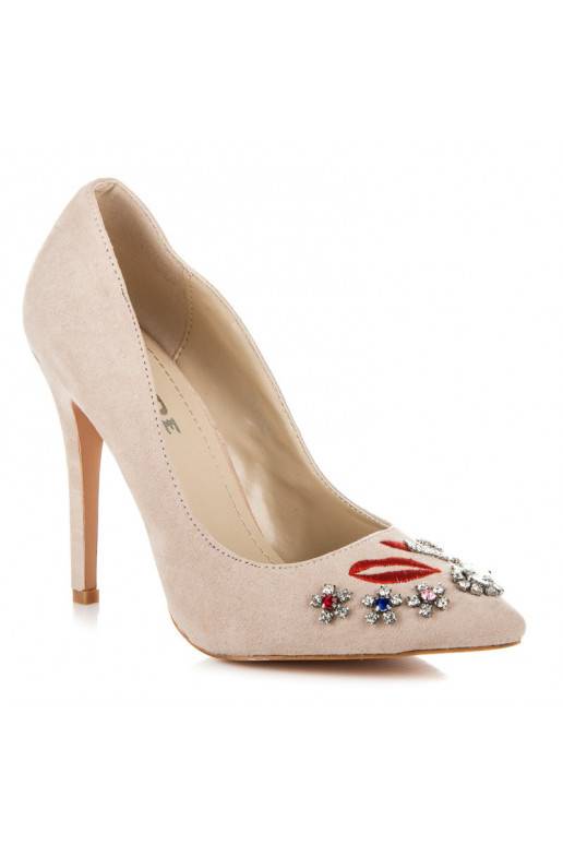 Sandals in sand color with embroidered and shiny details WL119BE