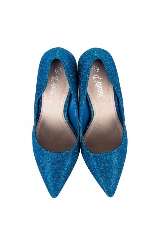 Shiny blue high-heeled shoes LEI-105BL