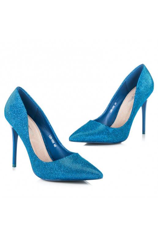 Shiny blue high-heeled shoes LEI-105BL