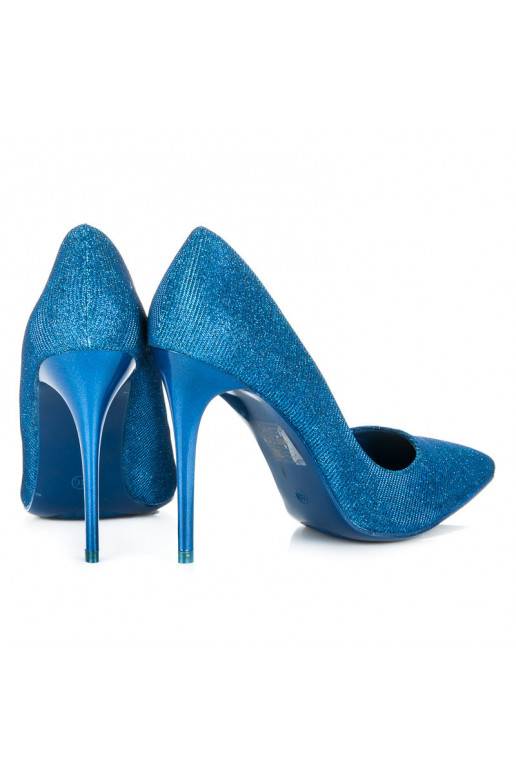 Shiny blue high-heeled shoes LEI-105BL