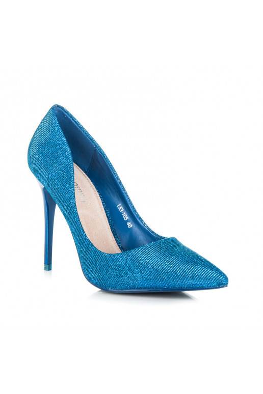 Shiny blue high-heeled shoes LEI-105BL