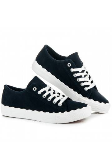 Tamsiai mėlyni suvarstomi teniso bateliai AB-174DK.BL  - 1