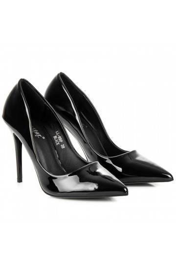 Juodos spalvos lakuoti aukštakulniai bateliai LL-89B  - 1 2