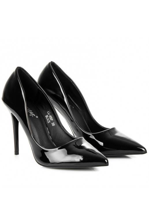 Juodos spalvos lakuoti aukštakulniai bateliai LL-89B  - 2