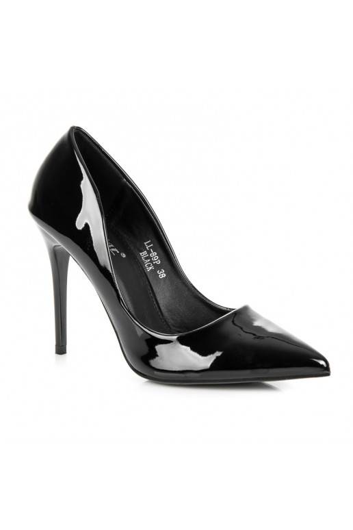 Juodos spalvos lakuoti aukštakulniai bateliai LL-89B  - 4