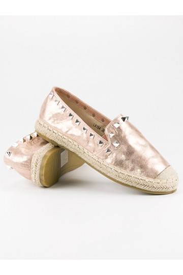 Rausvo aukso spalvos espadrilės su kniedėmis Forever Folie LX164CHA 2