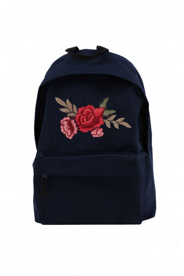 Blue  Backpack Simple Roses Patch II  - 1