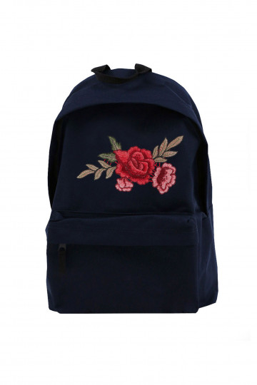 Blue  Backpack Simple Roses Patch II  - 1 2