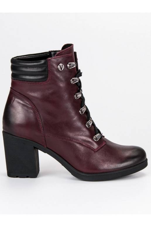 Moteriški tamsiai raudoni batai VINCEZA Lace Up 1274/5BUR  - 2
