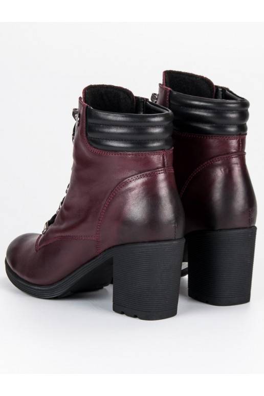 Moteriški tamsiai raudoni batai VINCEZA Lace Up 1274/5BUR  - 7