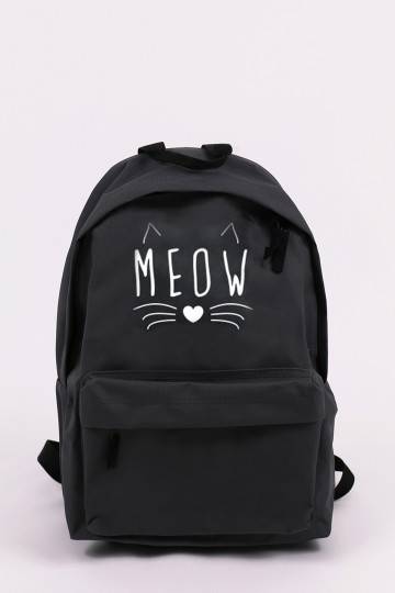Black Backpack "Meow"  - 1