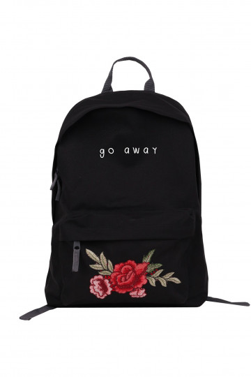 black Backpack "Go Away"  - 1 2