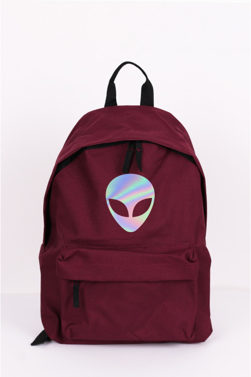 Backpack Alien Burgundy Hologram  - 1 Backpack Alien Burgundy Hologram  - 1
