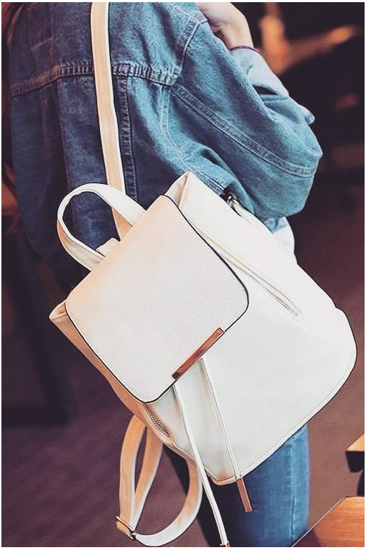 Dramblio kaulo spalvos kuprinė "Classy"  - 1 Dramblio kaulo spalvos kuprinė "Classy"  - 1