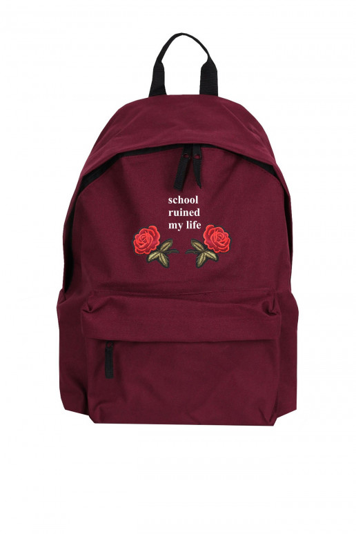 Backpack Simple School Roses Patch  - 1 Backpack Simple School Roses Patch  - 1