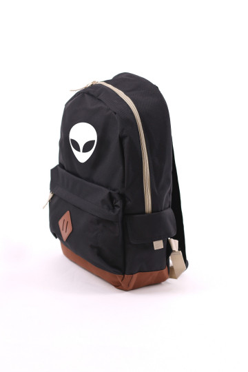 Black Backpack Retro Alien  - 1 2