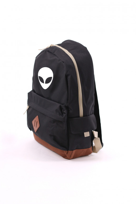 Black Backpack Retro Alien  - 2