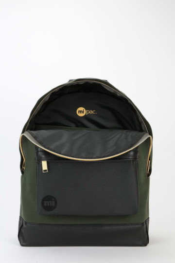Mi-Pac Backpack Canvas Tumbled Deep Green/Black  - 1 2