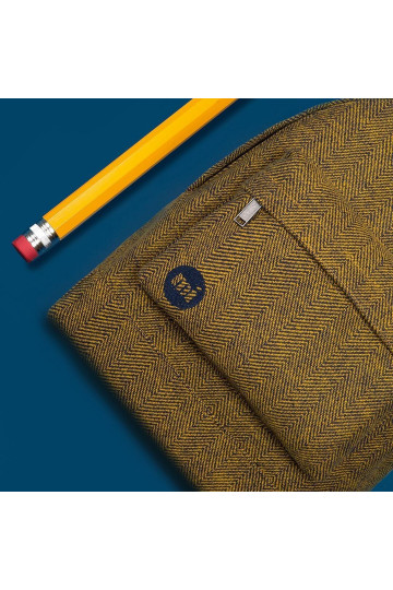 Mi-Pac Backpack Herringbone Pop Navy/Yellow  - 1 2