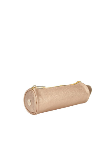Mi-Pac Pencil Case Tumbled Metallic Blush  - 1 2