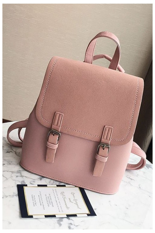 Rausvos spalvos mini kuprinė "Simplicity"  - 1 Rausvos spalvos mini kuprinė "Simplicity"  - 1