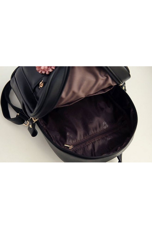 Black mini Backpack "Extra Flowers"  - 3 Black mini Backpack "Extra Flowers"  - 3