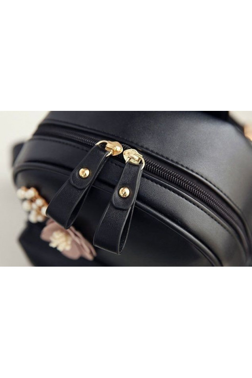 Black mini Backpack "Extra Flowers"  - 5 Black mini Backpack "Extra Flowers"  - 5