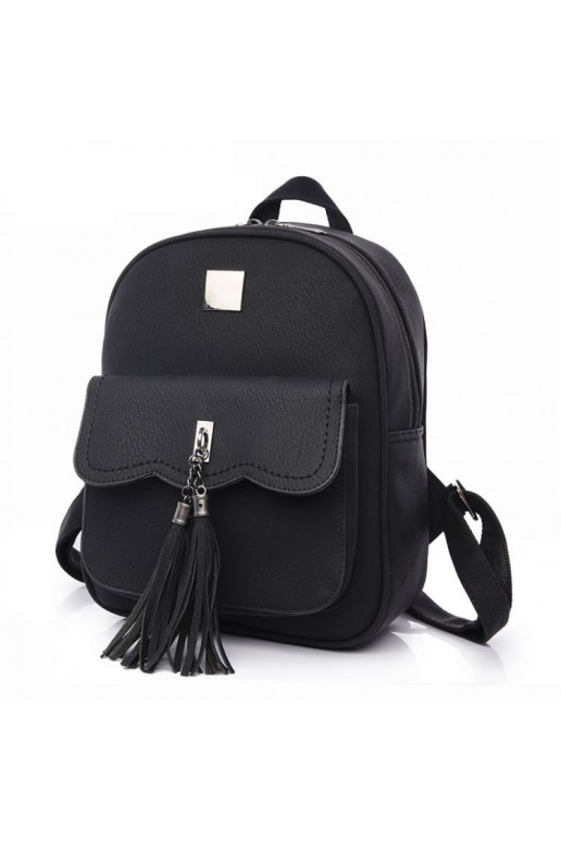 Stilinga juoda mini kuprinė su kutais  - 3 Stilinga juoda mini kuprinė su kutais  - 3