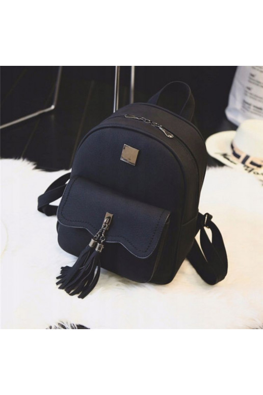 Stilinga juoda mini kuprinė su kutais  - 5