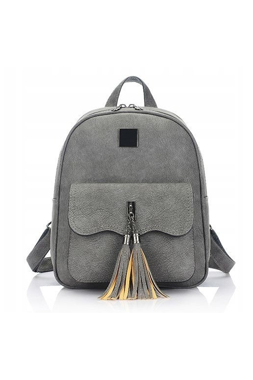 Stilinga pilkos spalvos mini kuprinė su kutais  - 1