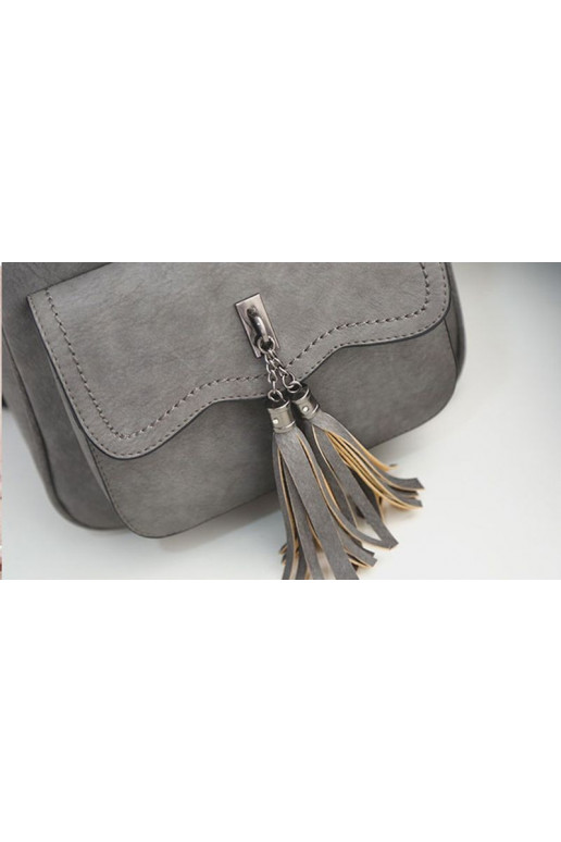 Stilinga pilkos spalvos mini kuprinė su kutais  - 7