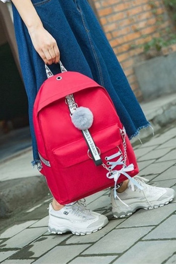 Red Backpack Homme Femme  - 1 2