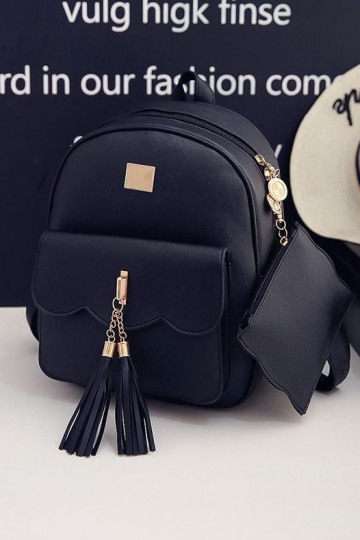 Black mini Backpack   - 1 2