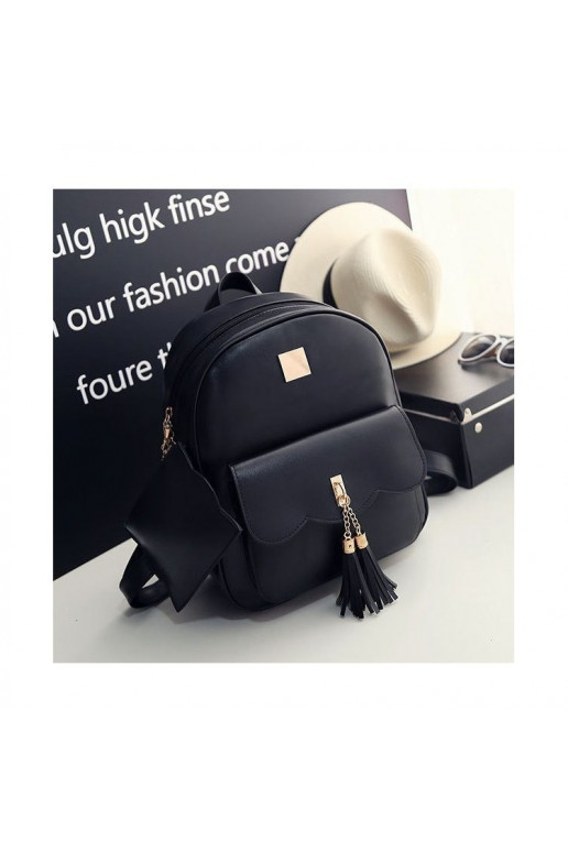 Juoda mini kuprinė su kutais  - 3