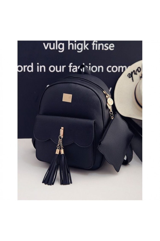 Juoda mini kuprinė su kutais  - 4