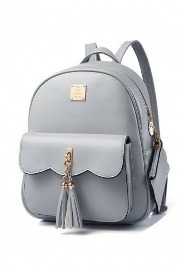 Grey mini Backpack with  - 1
