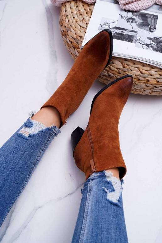 Women's Boots On High Heel Camel Niki Moow - 4 Women's Boots On High Heel Camel Niki Moow - 4