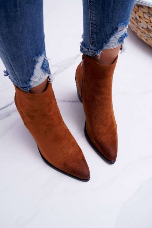 Women's Boots On High Heel Camel Niki Moow - 5 Women's Boots On High Heel Camel Niki Moow - 5
