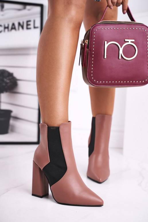 Women's Boots On Heel With Cuffs Pink Good Vibes  - 5 Women's Boots On Heel With Cuffs Pink Good Vibes  - 5