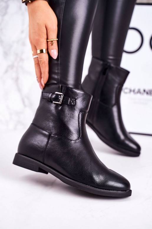 Women's Insulated Boots With Buckle Black Halfway J.STAR But - 1 Women's Insulated Boots With Buckle Black Halfway J.STAR But - 1