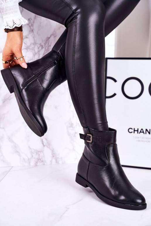 Women's Insulated Boots With Buckle Black Halfway J.STAR But - 3 Women's Insulated Boots With Buckle Black Halfway J.STAR But - 3