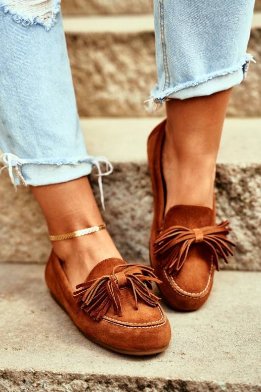 Women's Loafers Maciejka Leather Camel 04830