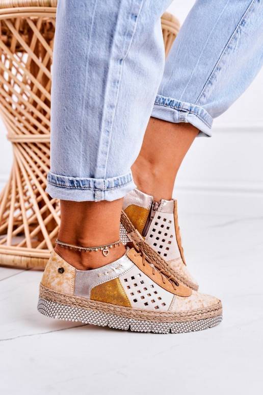 Women's Leather Brogues Shoes Maciejka Yellow 03339-44