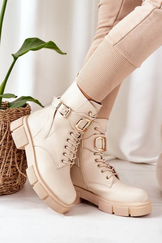 Insulated Boots With Golden Buckle... Insulated Boots With Golden Buckle...